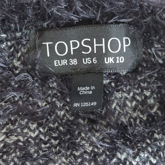 TOPSHOP Snowflake Textured  Warm Fuzzy Eyelash Sweater - Picture 2 of 8